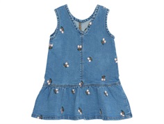 THE NEW Siblings Ovia dress light blue denim with light cherries